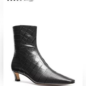 NWT MICHAEL MICHAEL KORS Elegant Black Croc-Embossed Ankle Boots. Size 9.5.Black